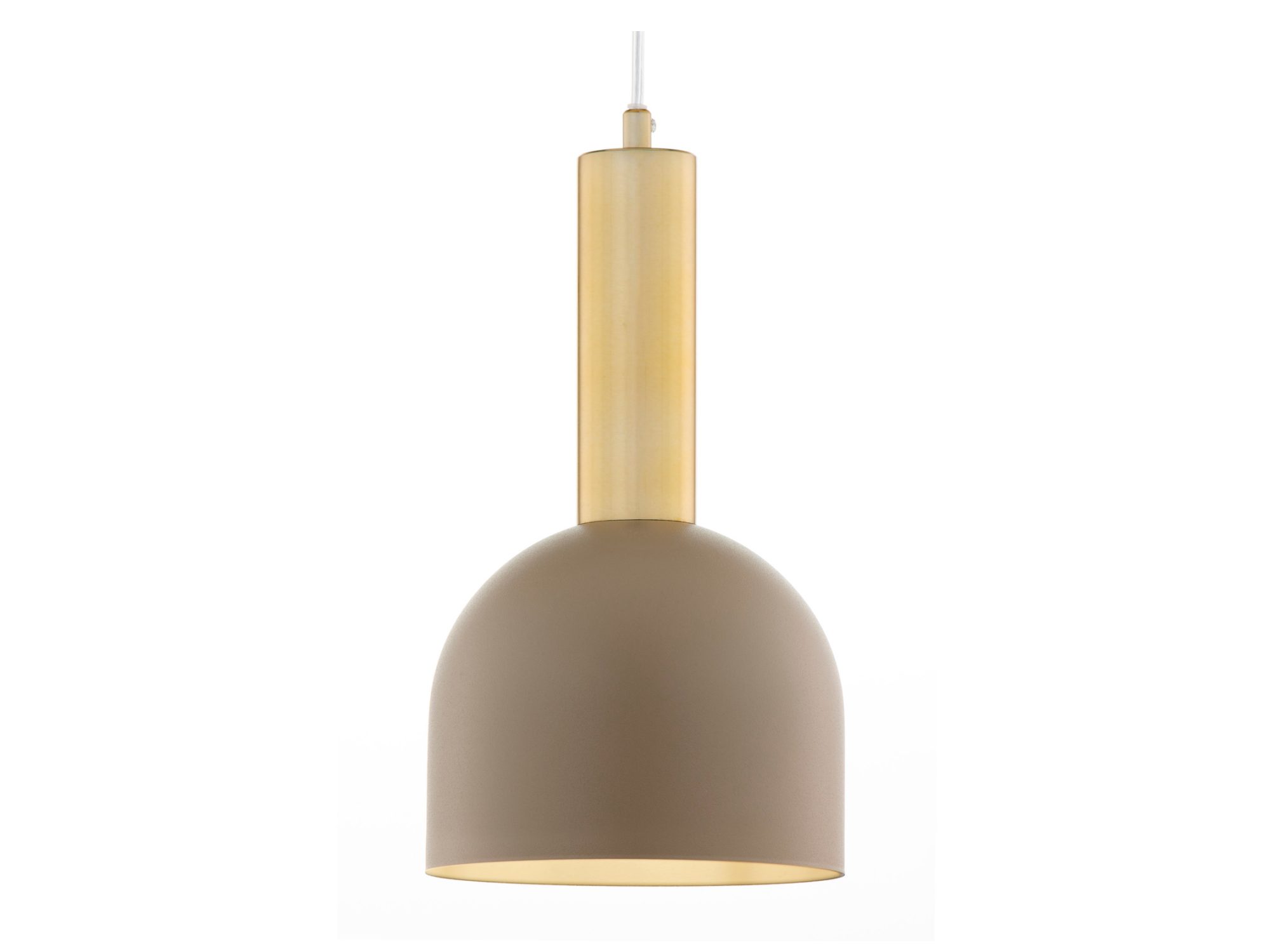 Lampa Vitrum Gold Dzwonek ze świecącą żarówką pod beżowym kloszem