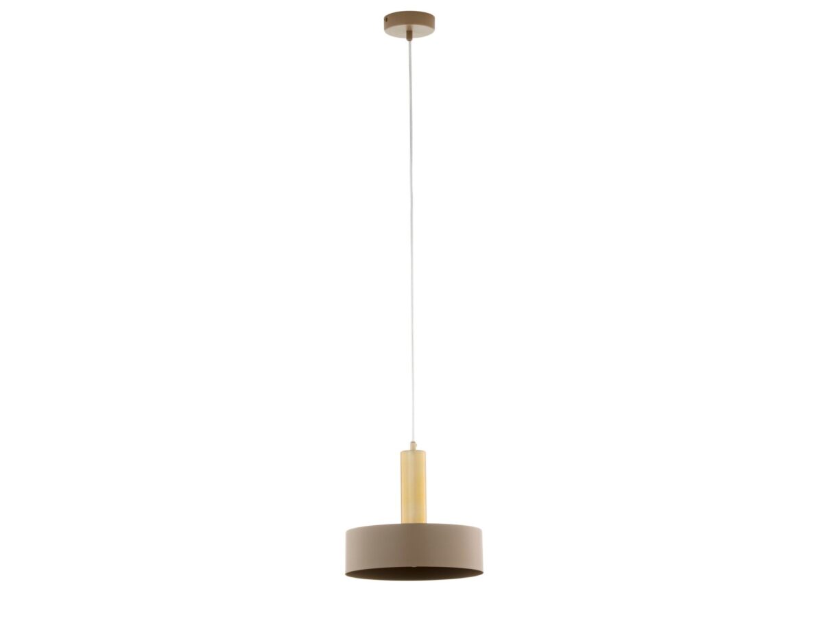 Lampa wisząca Vitrum Gold Koło 1-punktowa – ciepły beż i złoty szczotkowany