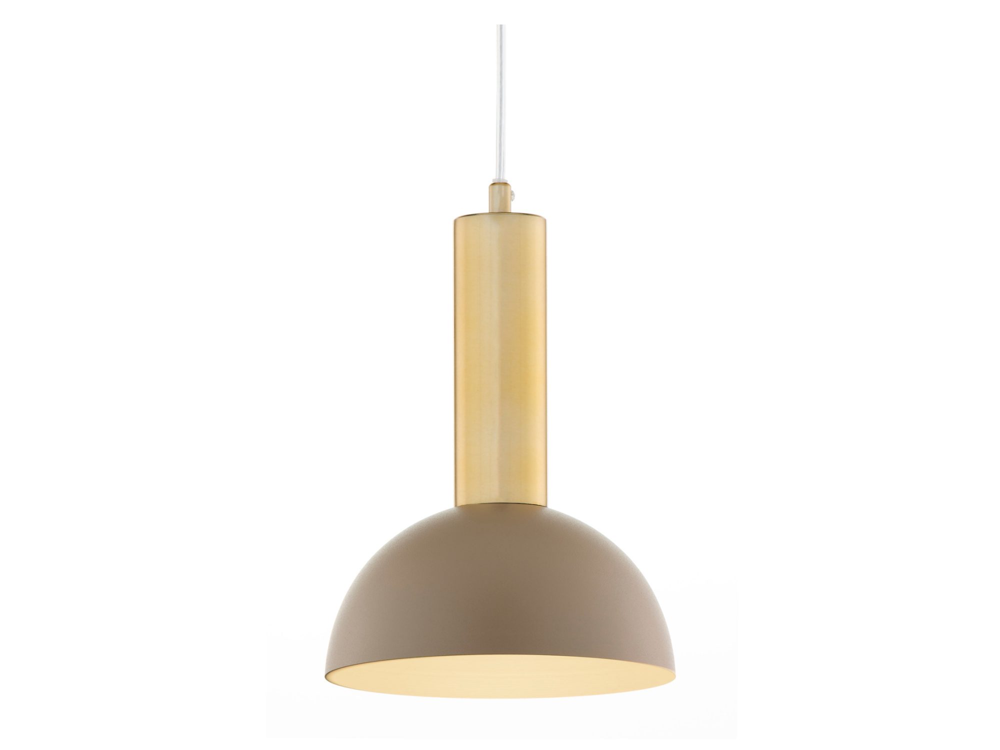 Lampa Vitrum Gold Kopuła S ciepły beż i złoty szczotkowany z rozświetlonym wnętrzem klosza