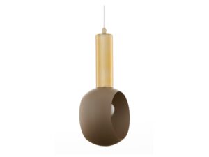 Miniaturka 2 - Lampa Vitrum Gold Oczko z boku z beżowym okrągłym kloszem