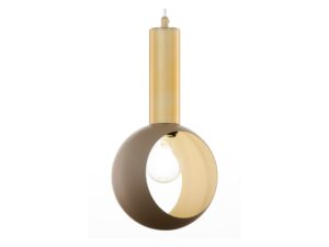 Miniaturka 3 - Zbliżenie lampy Vitrum Gold Oczko z beżowym kloszem i złotym wnętrzem