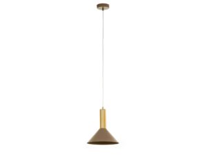 Miniaturka 4 - Lampa wisząca Vitrum Gold Stożek w ciepłym beżu i złocie na białym tle