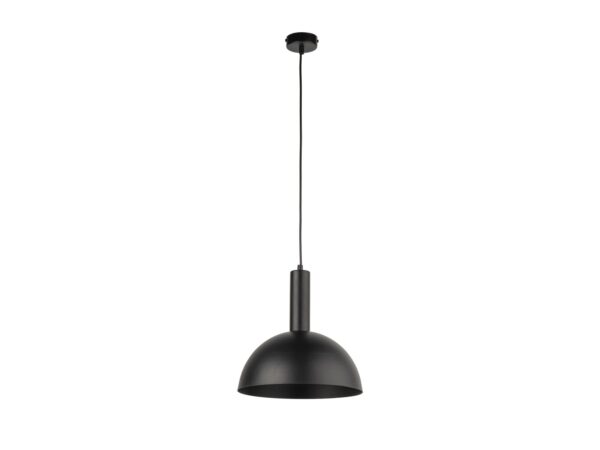 Lampa wisząca Vitrum Kopuła M czarna z pełnym zawieszeniem i metalowym kopułowym kloszem