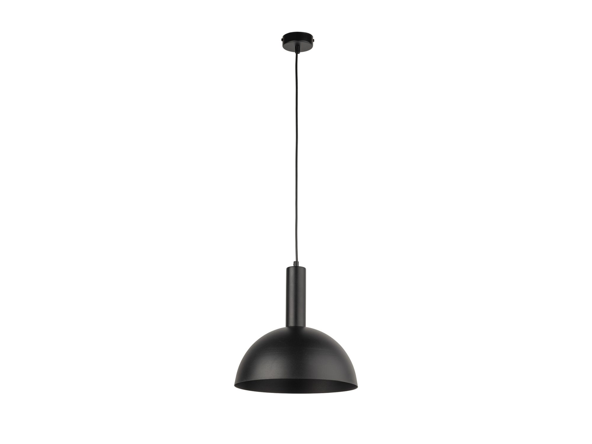 Czarna lampa wisząca Vitrum Kopuła M z metalowym kloszem i pełnym zawieszeniem