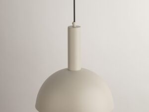 Miniaturka 11 - Lampa Vitrum Kopuła M szary beż w ujęciu z oświetlonym kloszem