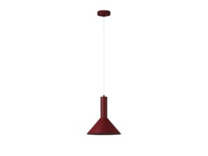 Miniaturka 2 - Lampa wisząca Vitrum Stożek bordowa ze stalowym kloszem i okrągłą rozetą