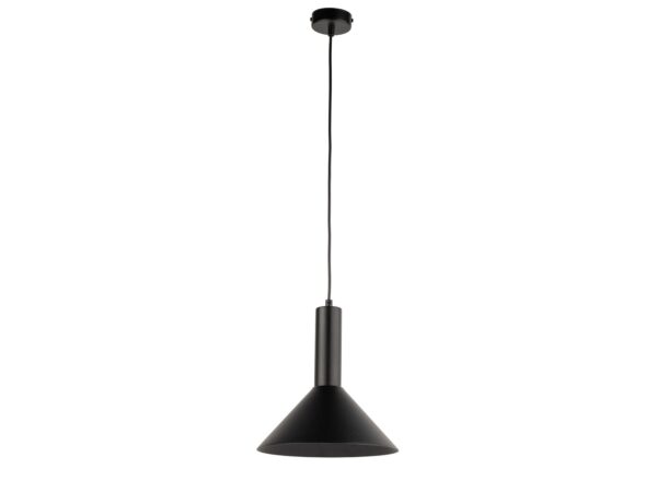 Lampa wisząca Vitrum Stożek czarna z pełnym zawieszeniem i metalowym kloszem