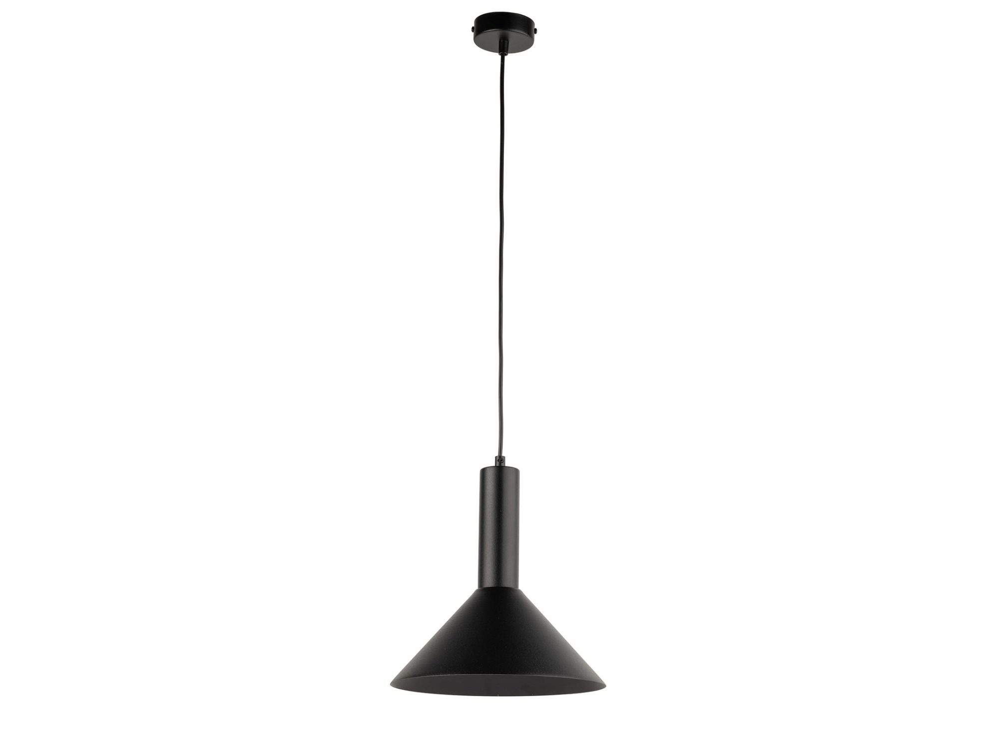 Lampa wisząca Vitrum Stożek czarna z pełnym zawieszeniem i stożkowym kloszem