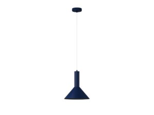 Miniaturka 5 - Lampa wisząca Vitrum Stożek granatowa ze stalowym kloszem i pełnym zawieszeniem