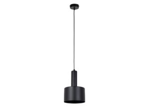 Miniaturka 1 - Vitrum Walec czarna lampa wisząca, podłużny klosz i okrągła rozeta
