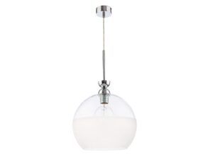 Miniaturka 1 - Lampa wisząca Vix chromowana z kloszem przezroczystym u góry i mlecznym u dołu
