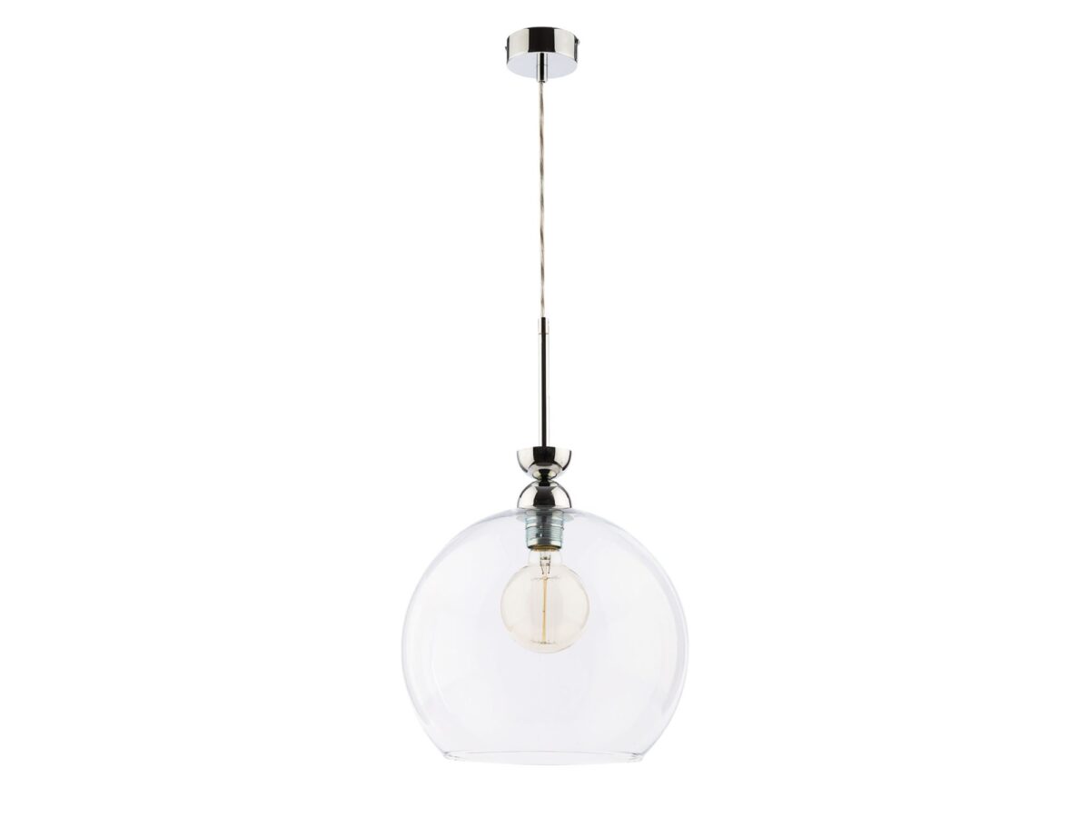 Lampa wisząca Vix chromowana ze szklanym kloszem