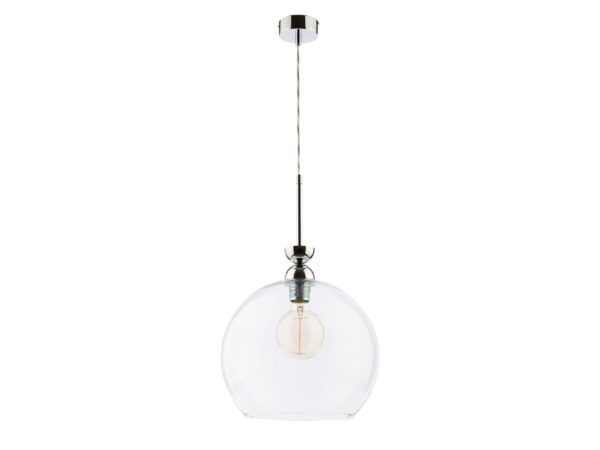 Lampa wisząca Vix chromowana z przezroczystym szklanym kloszem