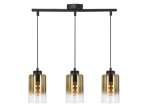 Miniaturka 2 - Lampa wisząca Voletira z trzema bursztynowymi szklanymi kloszami