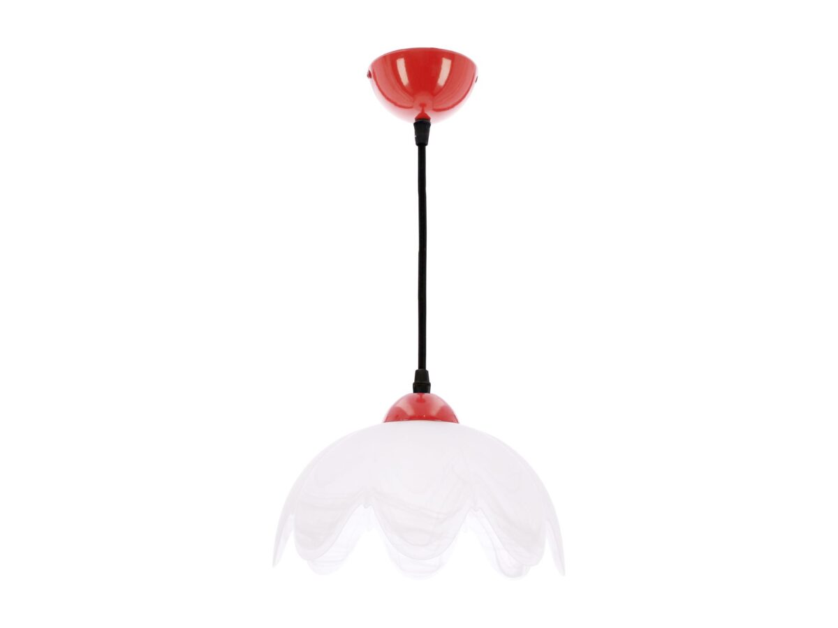 Lampa wisząca Volevano 25 cm biała z czerwienią E27