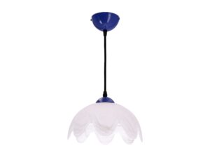 Miniaturka 2 - Lampa wisząca Volevano chabrowa z białym falowanym kloszem