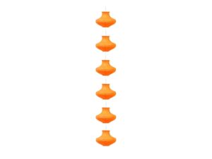 Miniaturka 3 - Lampa wisząca Volodia sześć pomarańczowych papierowych osłon