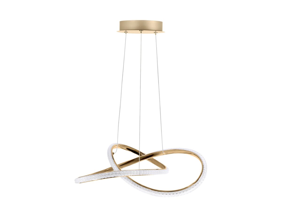 Lampa wisząca Volosa złota LED 32 W z obręczami 50 cm