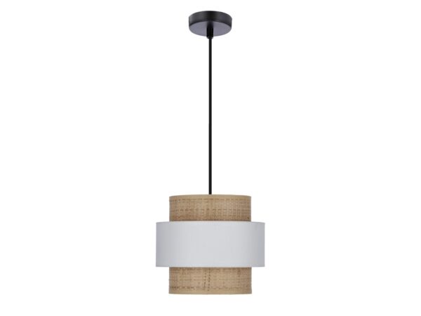 Lampa wisząca z rattanowym abażurem 20 cm – Biały / Kremowy