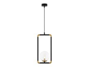 Miniaturka 9 - Lampa wisząca Zafra z kulistym kloszem, 2 kolory szkła na białym tle