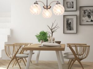 Miniaturka 1 - Lampa wisząca Zarevora z trzema półprzezroczystymi kloszami we wnętrzu