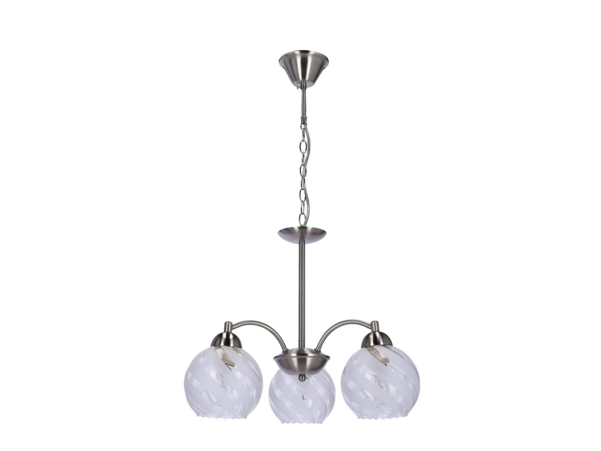 Lampa wisząca Zarevora satynowa z 3 szklanymi kloszami E27