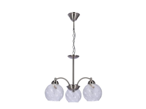 Lampa wisząca Zarevora satynowa z trzema matowymi szklanymi kloszami