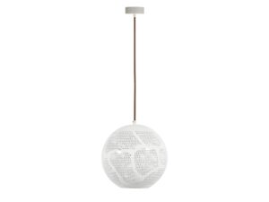 Miniaturka 1 - Lampa wisząca Zarolia kula biała ze wzorem geometrycznym 25 cm