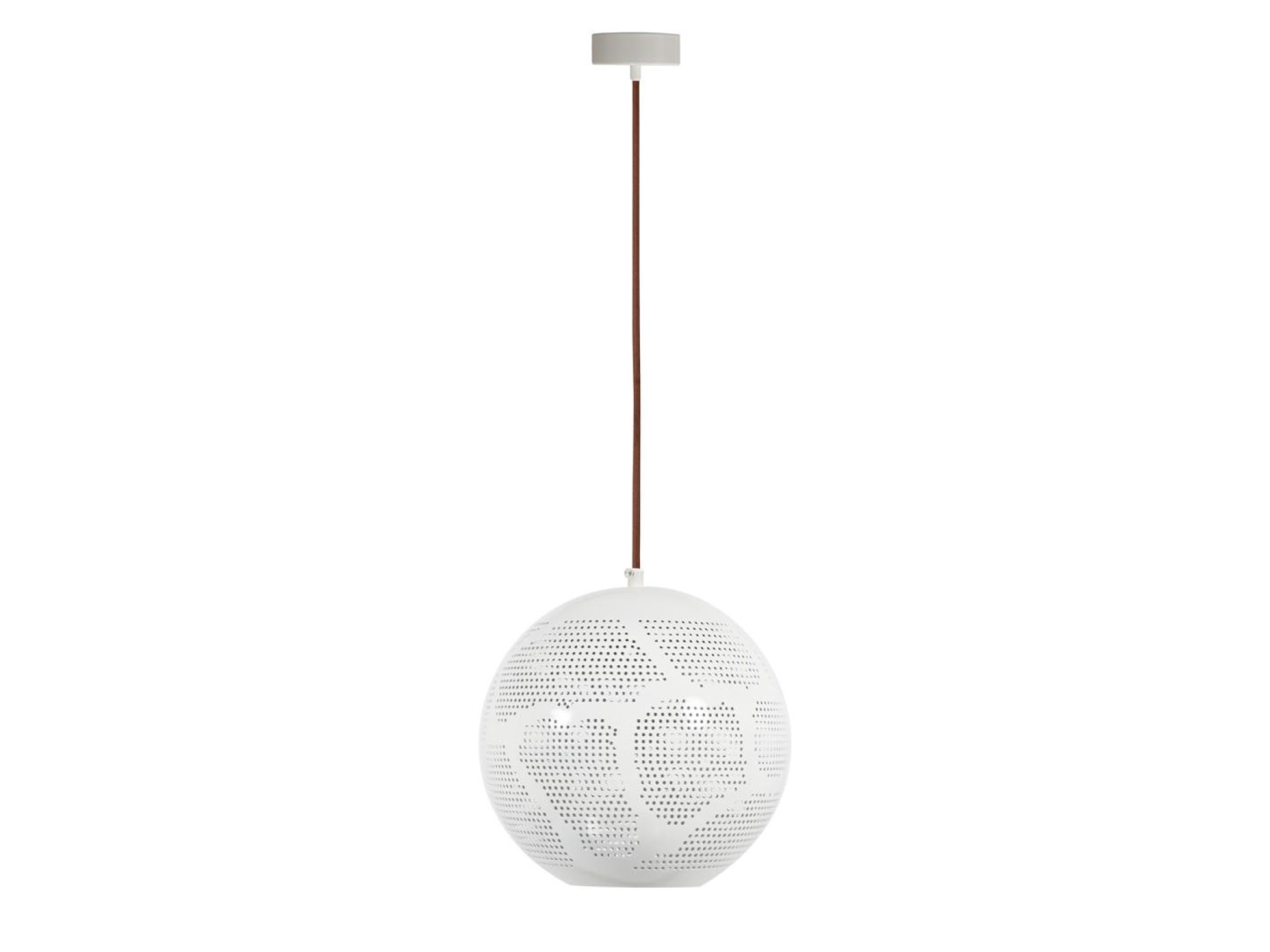 Lampa wisząca Zarolia kula biała ze wzorem geometrycznym 25 cm