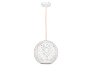 Miniaturka 7 - Lampa wisząca Zarolia kula biała wzór promienisty 25 cm
