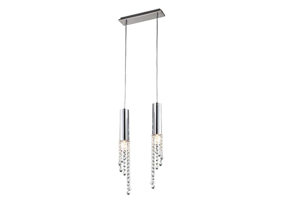 Lampa wisząca Zelamona chromowana 2 × GU10