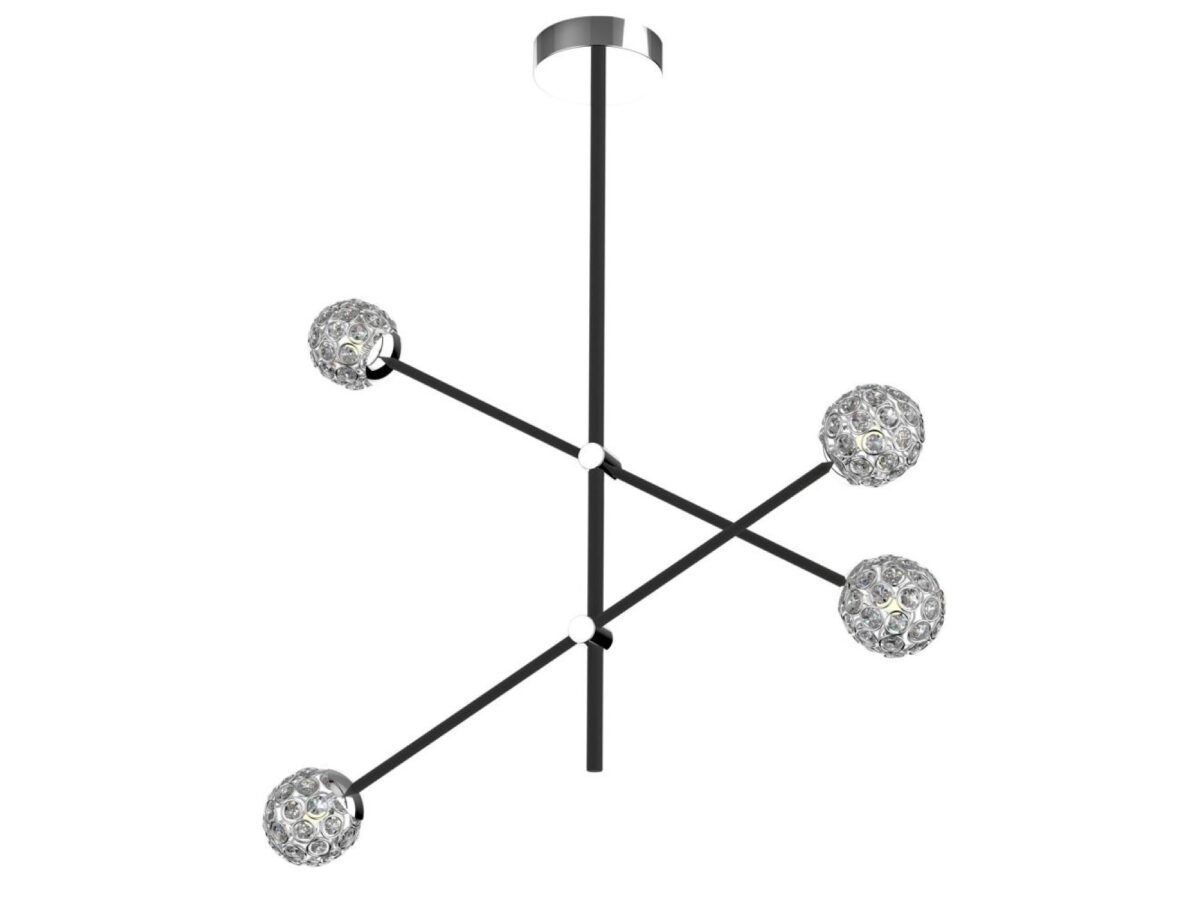 Lampa wisząca Zelevano 4-punktowa czarna