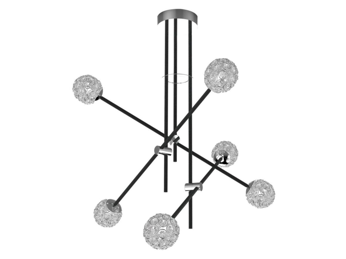 Lampa wisząca Zelevano 6-punktowa czarna