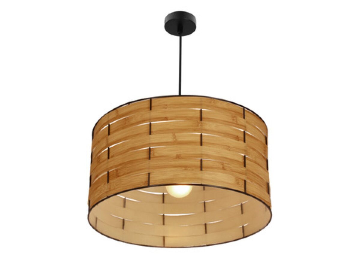 Lampa wisząca Zelimano z brązowym abażurem 40 cm