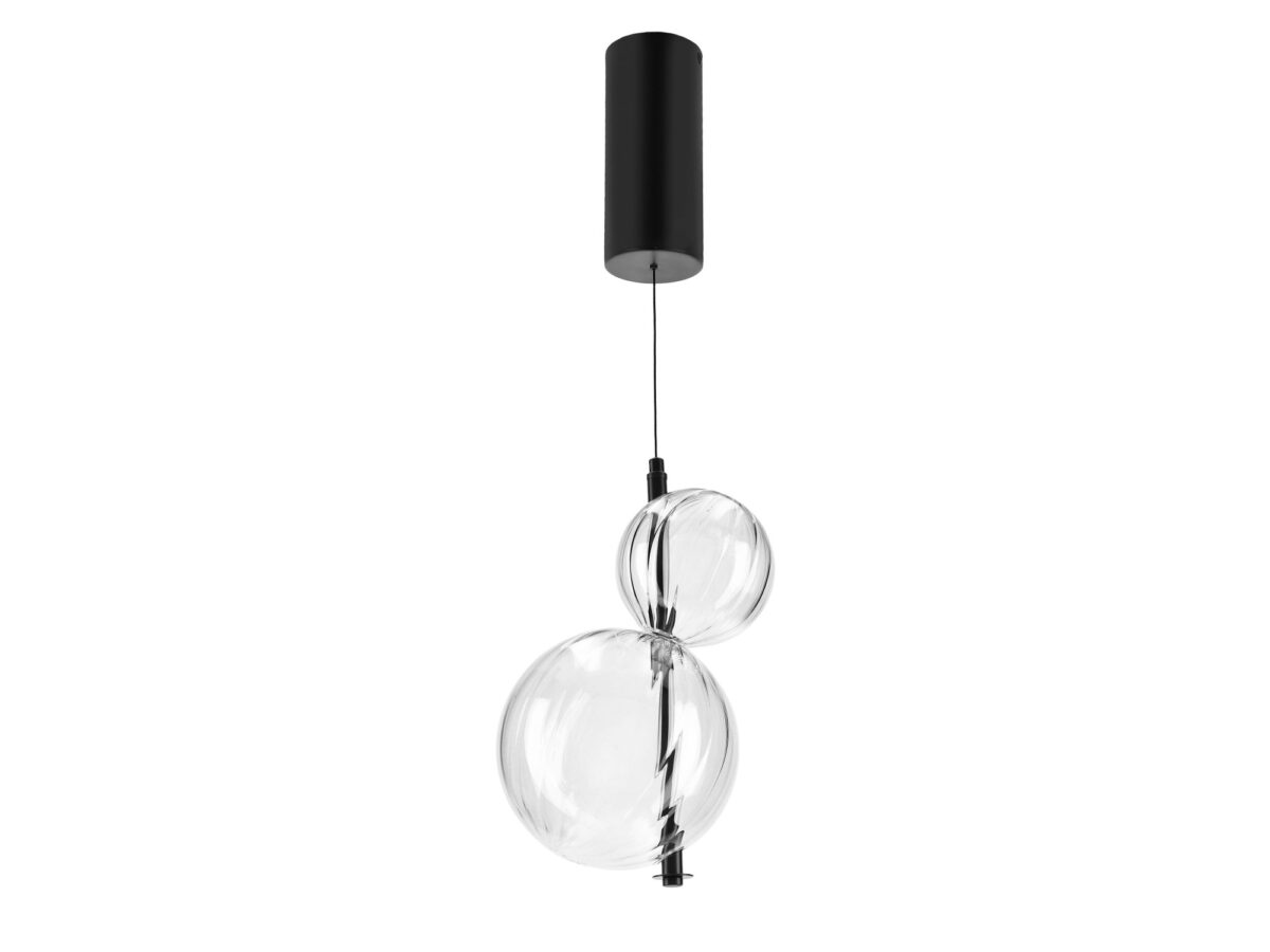 Lampa wisząca Zelotena LED z dwiema szklanymi kulami