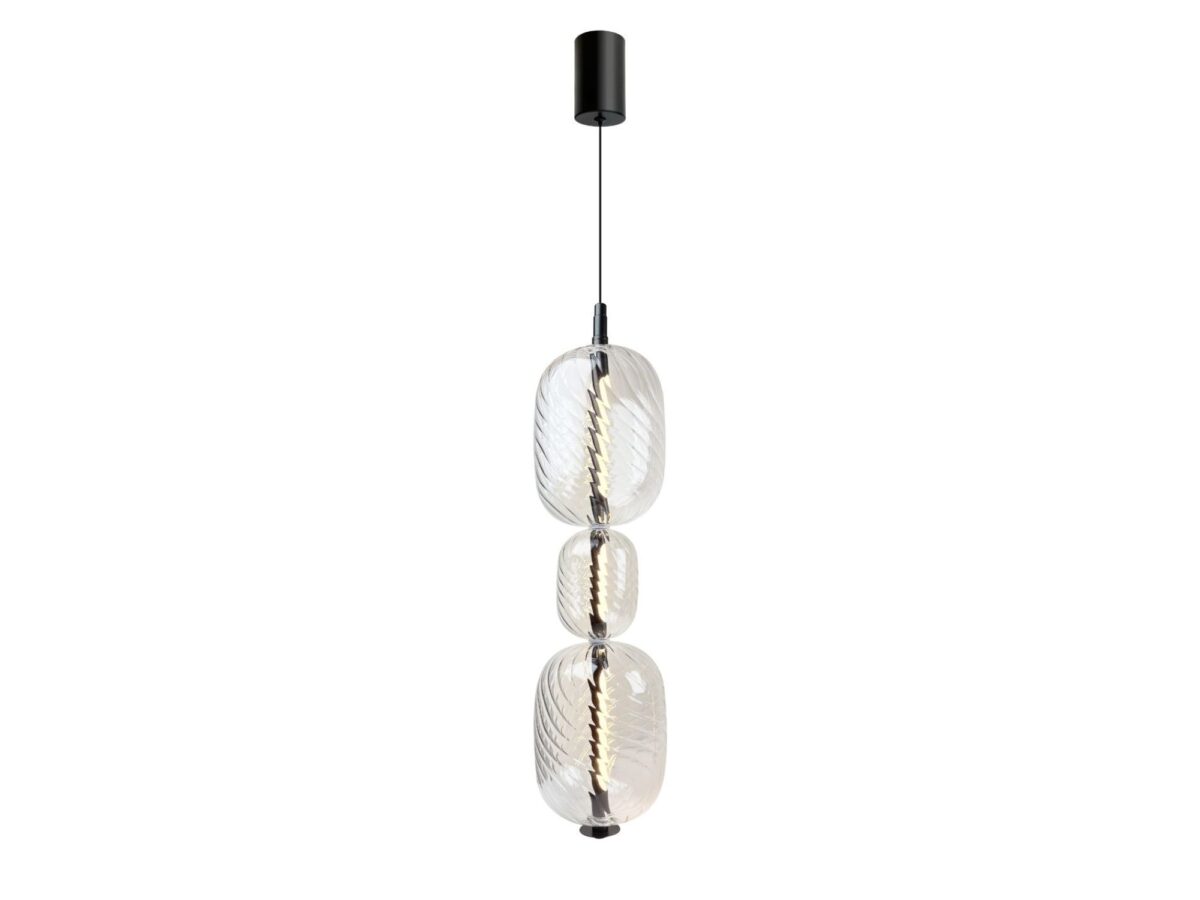 Lampa wisząca LED Zelotena pionowa 13 cm czarna