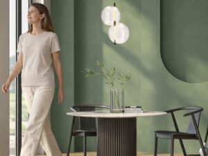 Miniaturka 2 - Lampa wisząca Zelotena w zielonej jadalni przy oknie