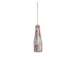 Miniaturka 1 - Lampa wisząca Zelovona ze srebrnym kloszem i czerwonym zdobieniem