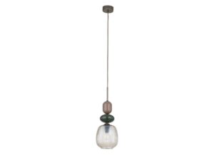 Miniaturka 7 - Lampa wisząca Zen Botti w ciemnym brązie z koniakowym szkłem, zdjęcie produktowe