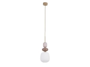 Miniaturka 2 - Lampa wisząca Zen Botti piaskowy beż z białym kloszem na białym tle
