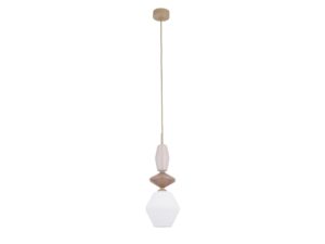 Miniaturka 3 - Lampa wisząca Zen Fuso w piaskowym beżu z białym szkłem, packshot