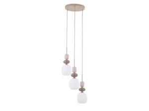 Miniaturka 2 - Lampa wisząca Zen Koło Botti piaskowy beż i białe szkło na białym tle