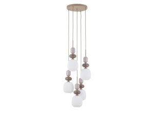 Miniaturka 1 - Lampa wisząca Zen Koło z białymi kloszami Botti na białym tle