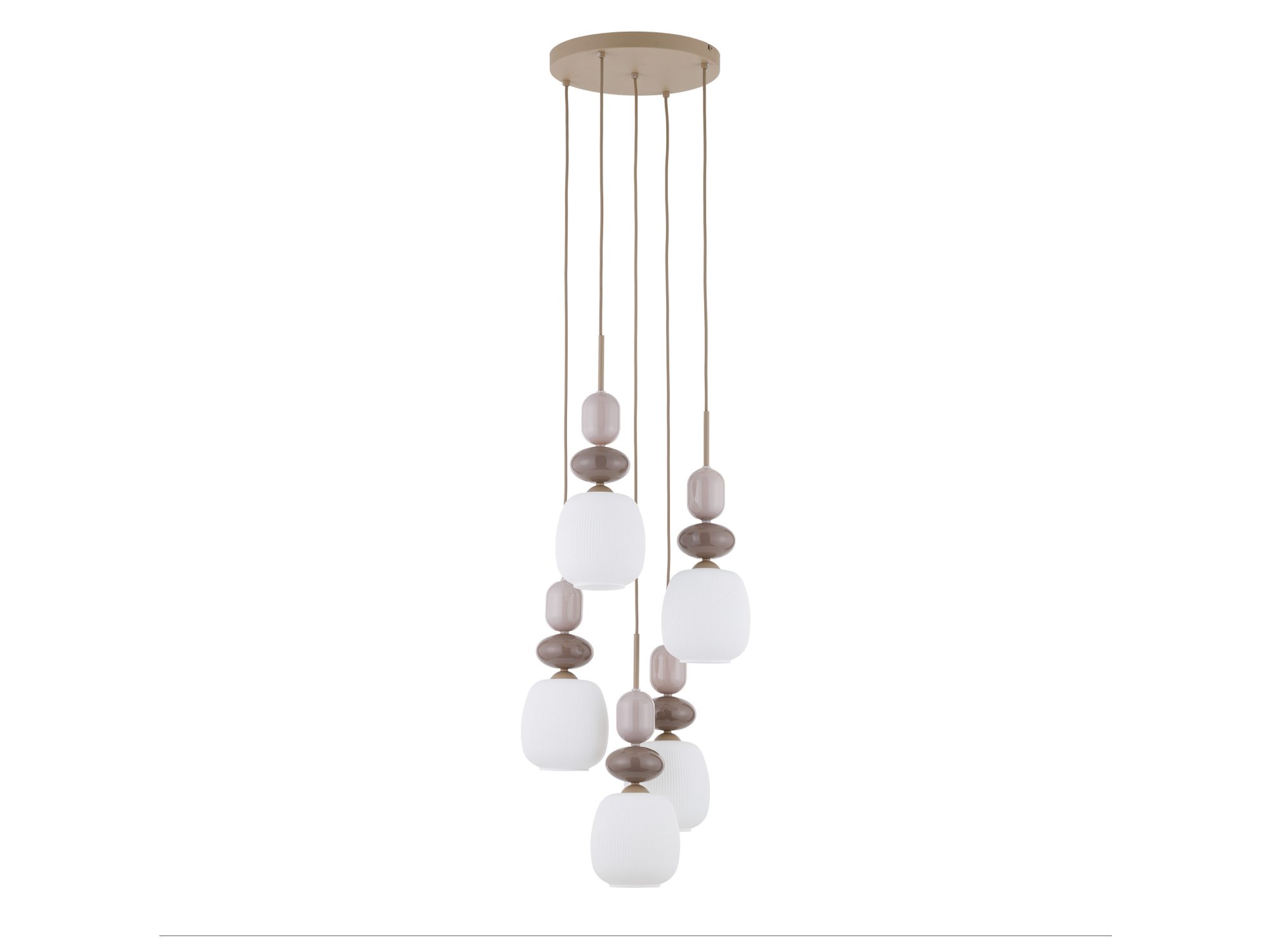 Lampa wisząca Zen Koło z białymi kloszami Botti na białym tle