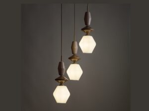 Miniaturka 7 - Lampa wisząca Zen Koło Fuso w piaskowym beżu z białym szkłem drugi widok