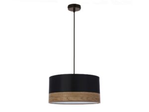 Miniaturka 2 - Lampa wisząca Zenala z czarnym abażurem i fornirem 30 cm