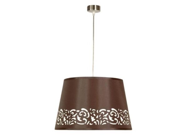 Lampa wisząca Zenamino brązowy abażur z ażurową dekoracją