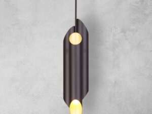 Miniaturka 4 - Lampa wisząca Zenasa sześciopunktowa czarno-złota aranżacja