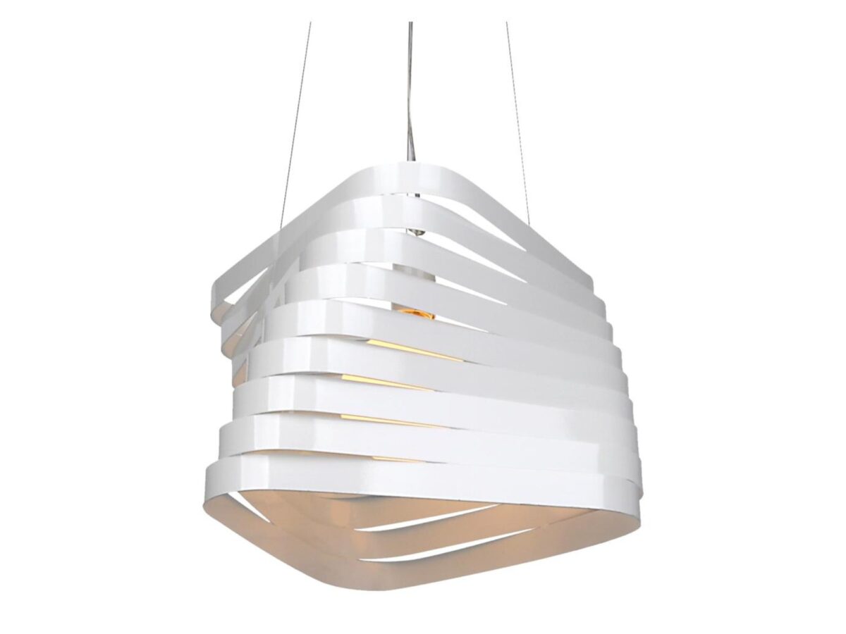 Lampa wisząca Zenesina biała z ażurowym kloszem 40 cm