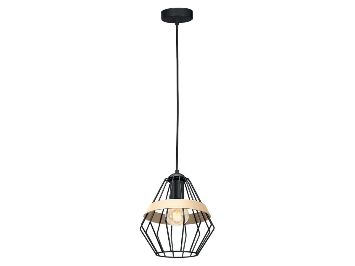 Lampa wisząca Zenevino 1-punktowa E27 czarna